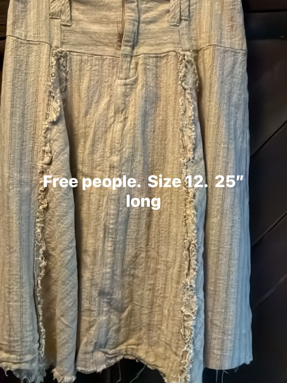 Free People Boho Textured Midi Skirt in Cream